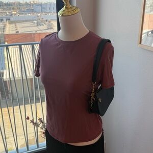 SKIMS Burgundy Short Sleeve Tee